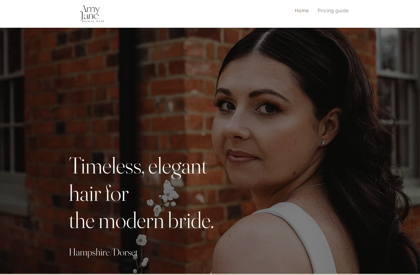 Website design for Amy Jane Hair and Makeup, a beauty artist portfolio on Wix