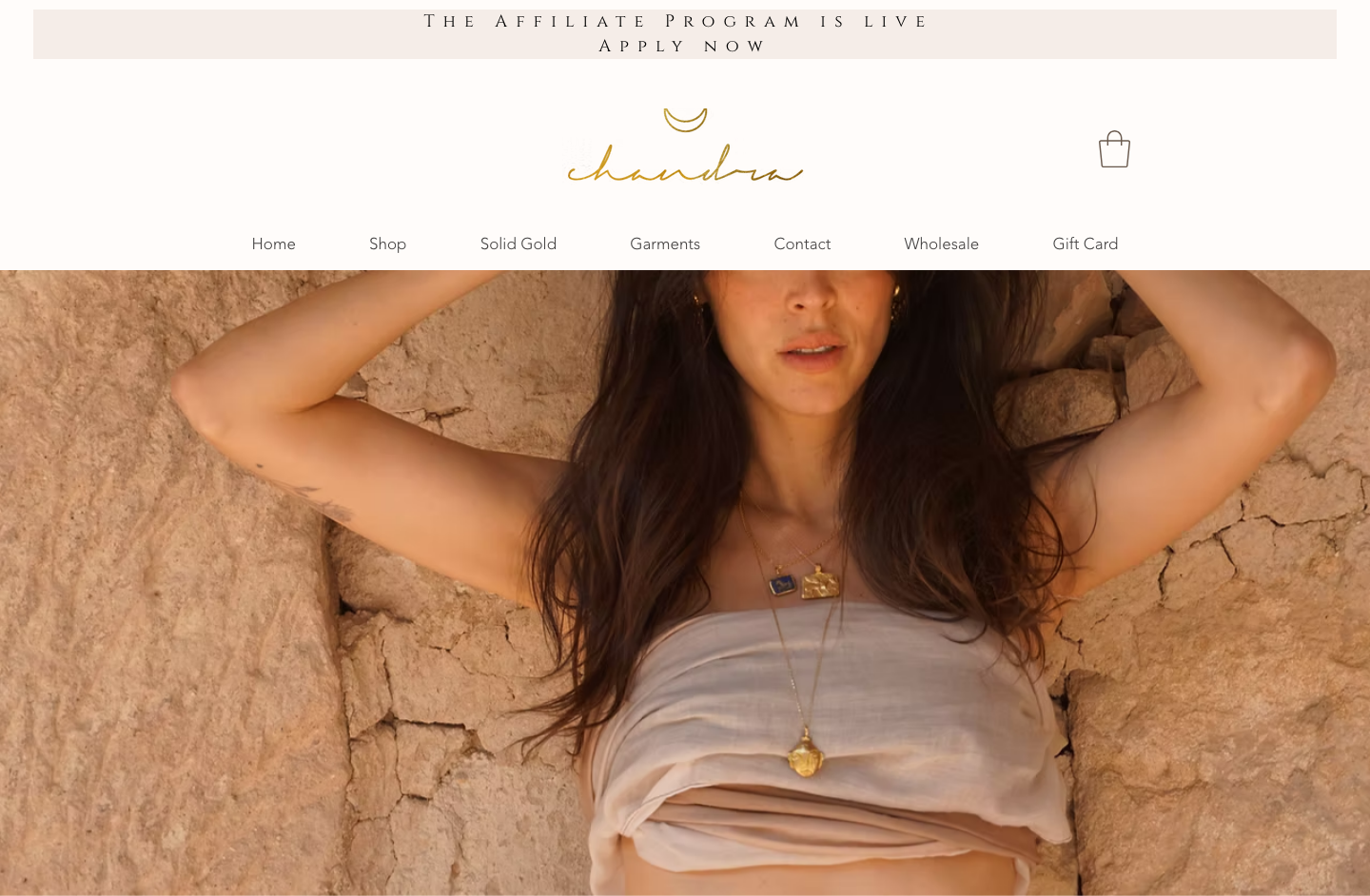 Wix website design for Chandra Collections, a jewelry e-commerce brand